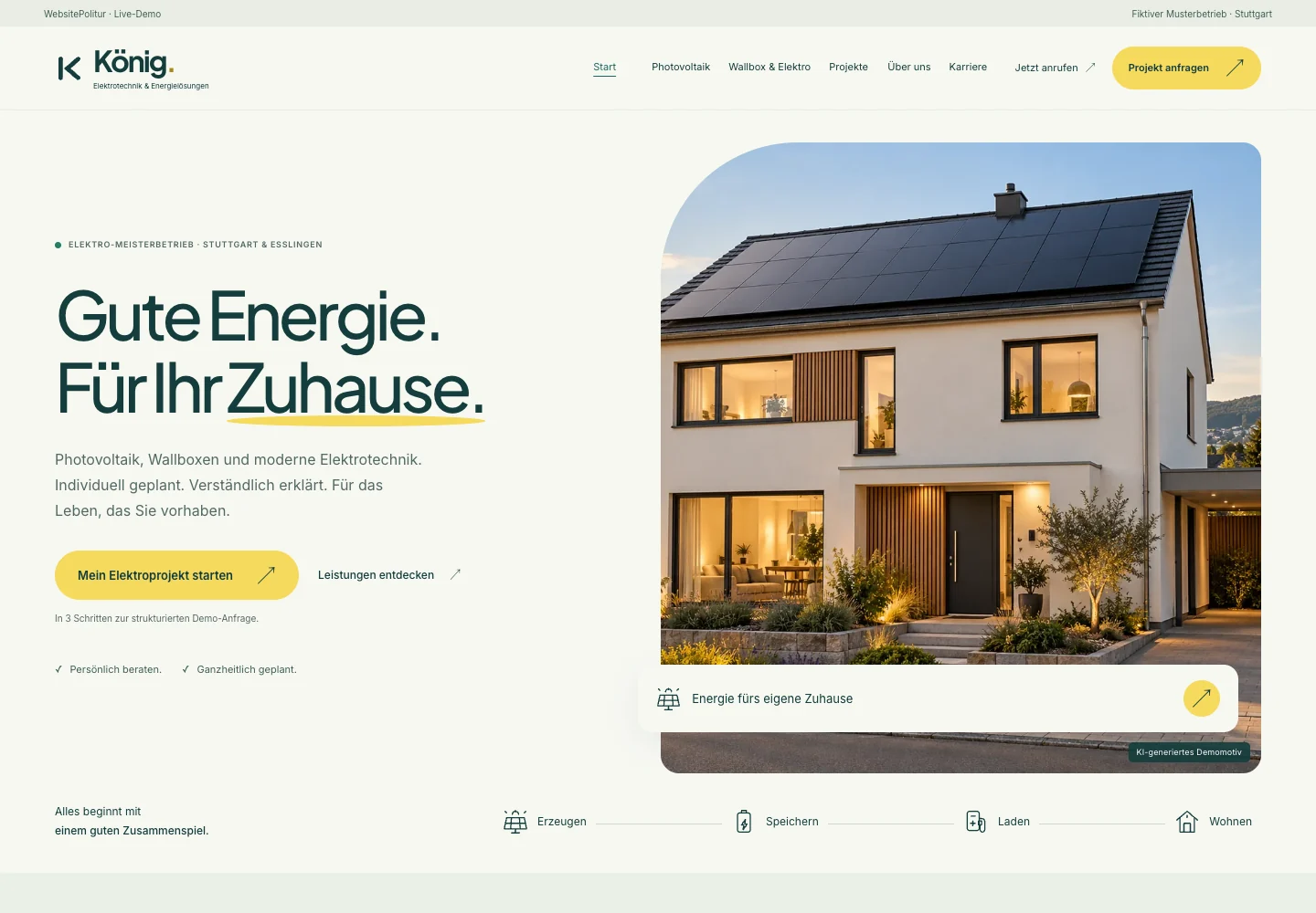 König Elektrotechnik: Vorschau der Elektro-Demo